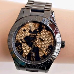 (2 LEFT IN STOCK) New Michael Kors world map pave